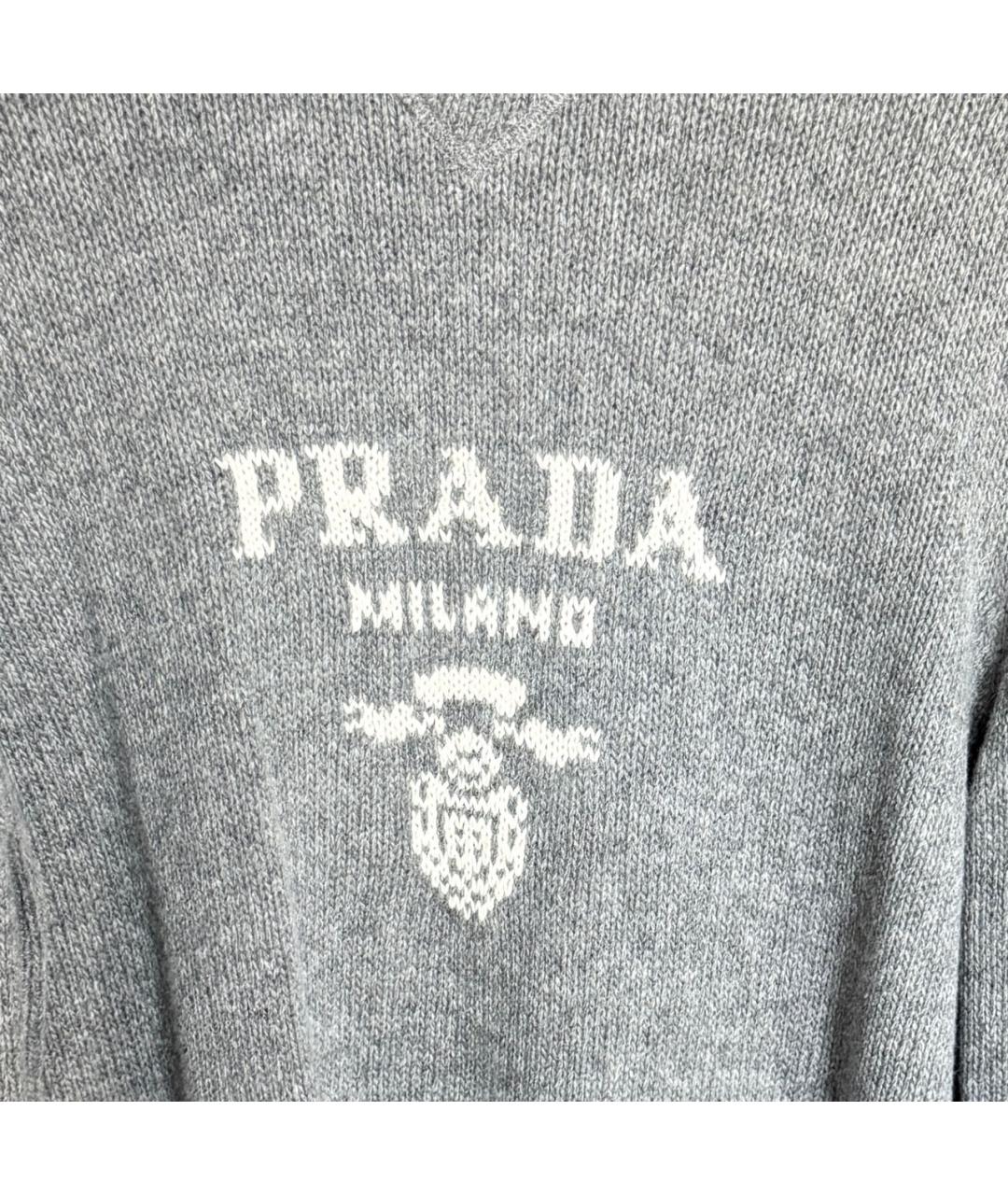 PRADA Серый шерстяной джемпер / свитер, фото 4