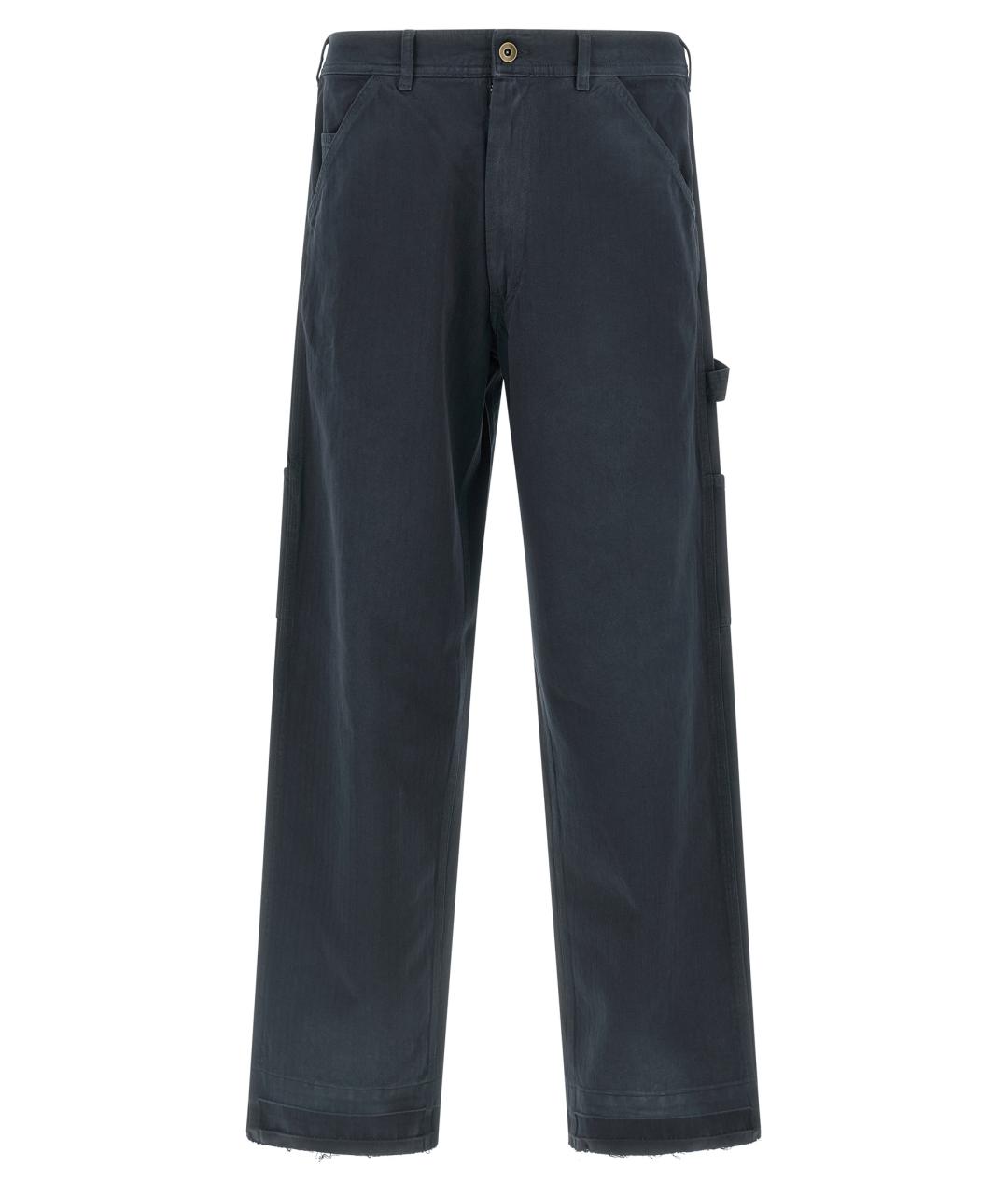 MAISON MARGIELA Синие хлопковые повседневные брюки, фото 1