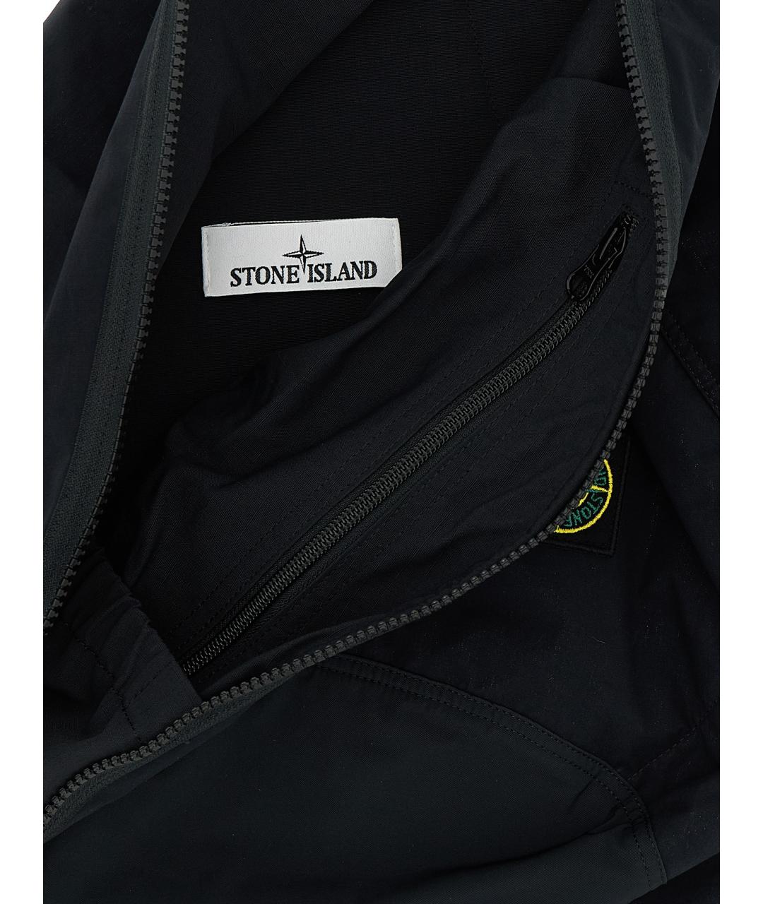 STONE ISLAND Черный хлопковый рюкзак, фото 4