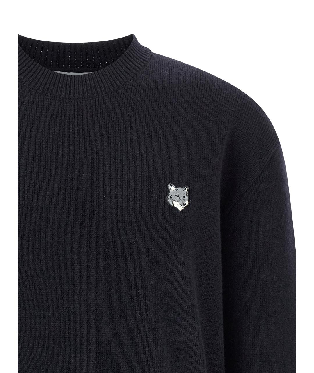 MAISON KITSUNE Черный шерстяной джемпер / свитер, фото 3