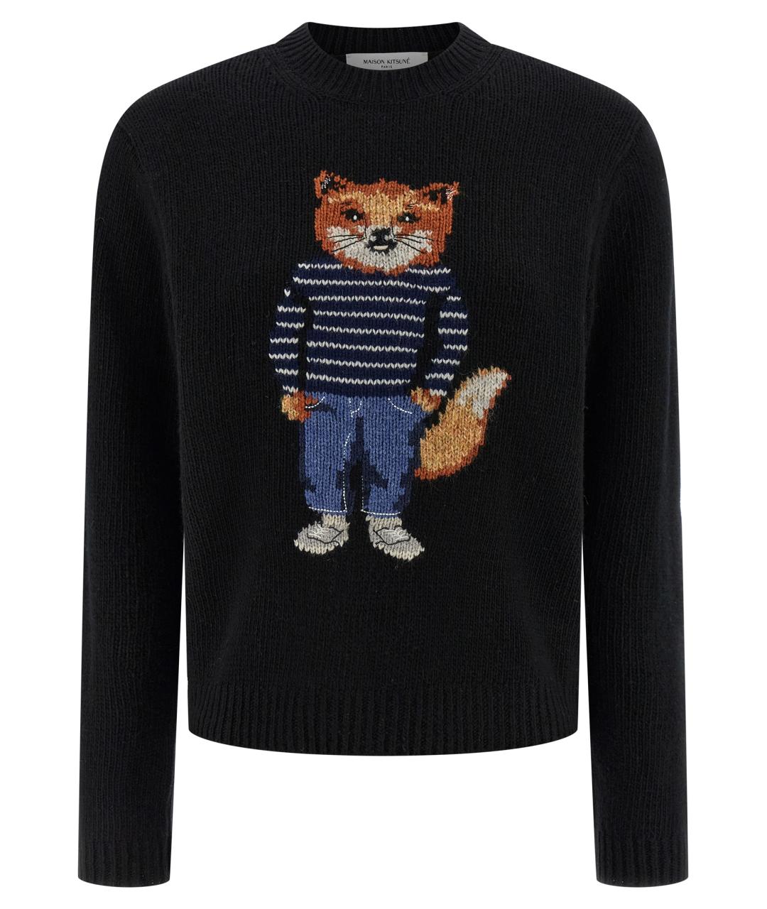 MAISON KITSUNE Черный шерстяной джемпер / свитер, фото 1