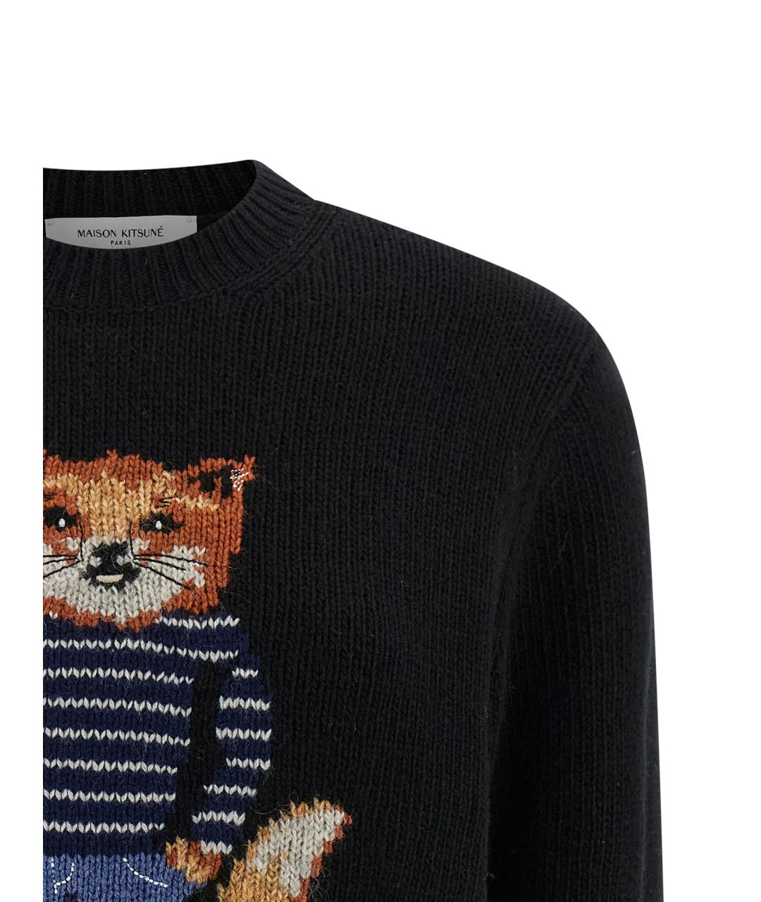 MAISON KITSUNE Черный шерстяной джемпер / свитер, фото 3