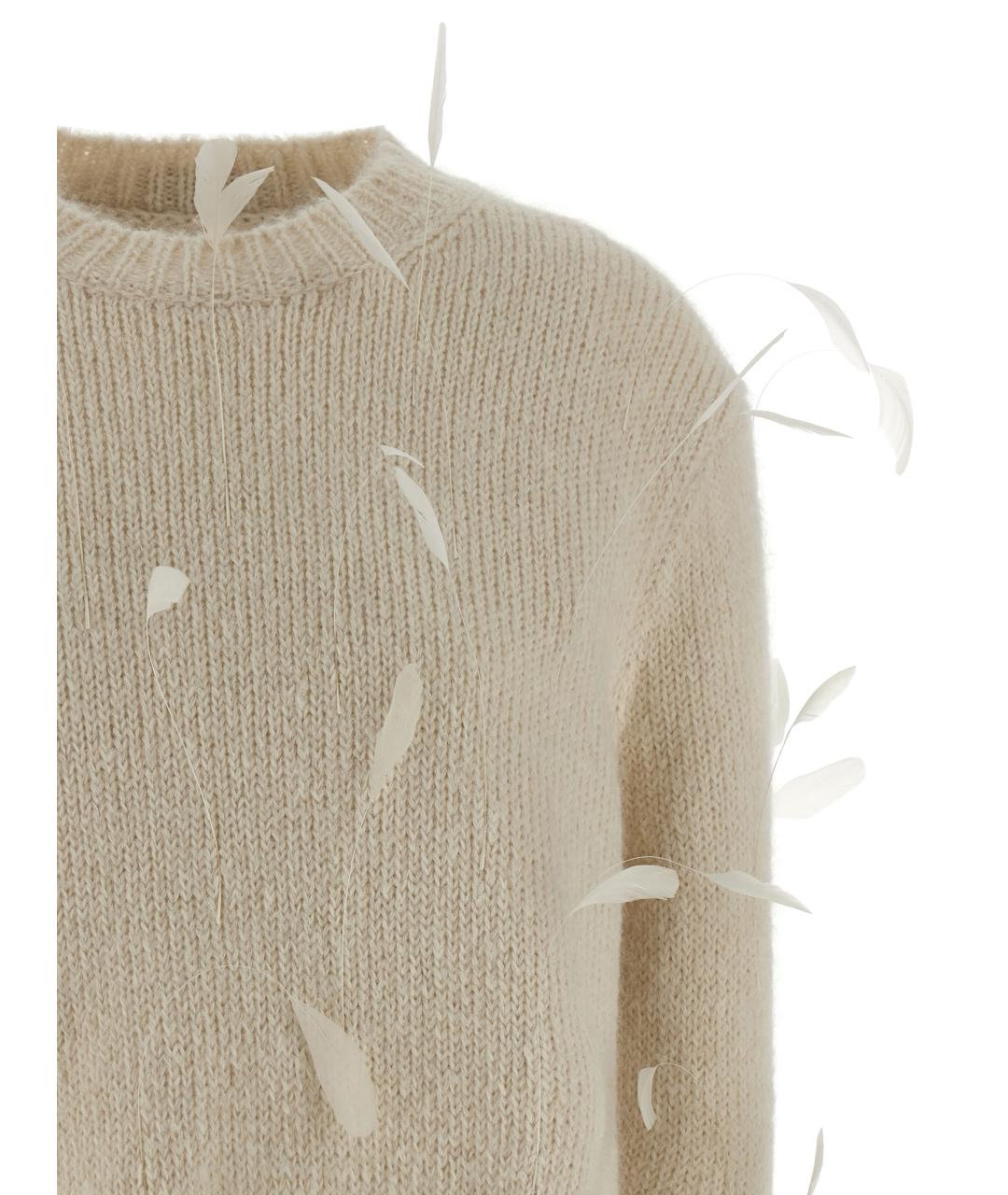 JIL SANDER Бежевый шерстяной джемпер / свитер, фото 3