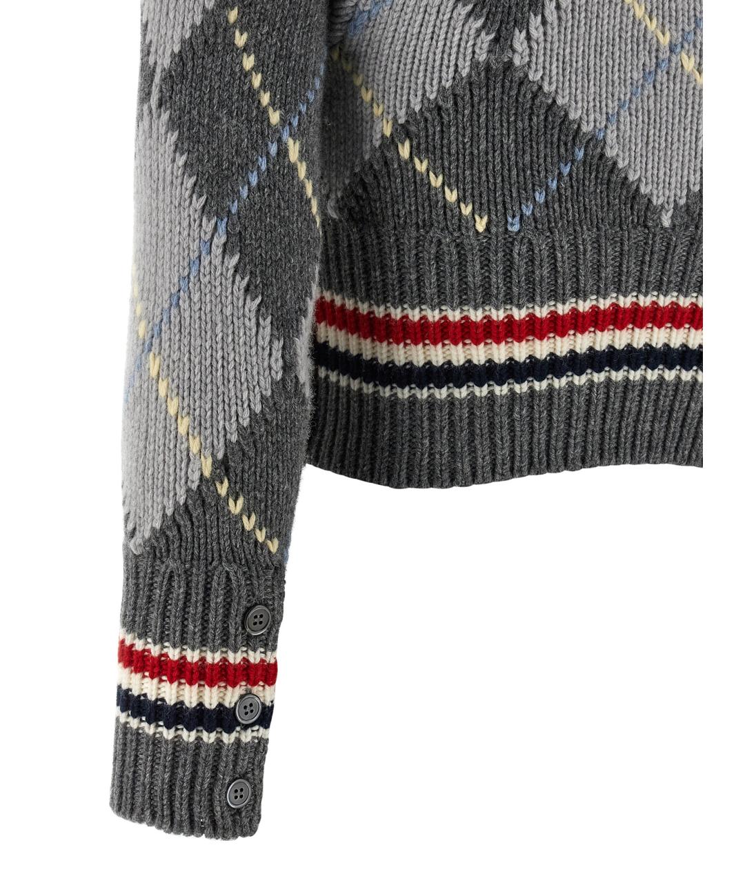 THOM BROWNE Мульти шерстяной кардиган, фото 4
