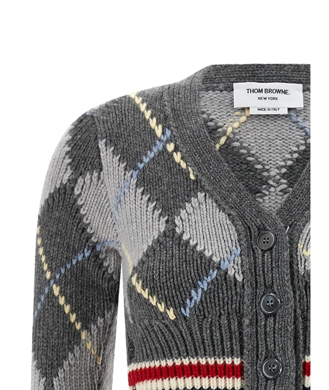 THOM BROWNE Мульти шерстяной кардиган, фото 3
