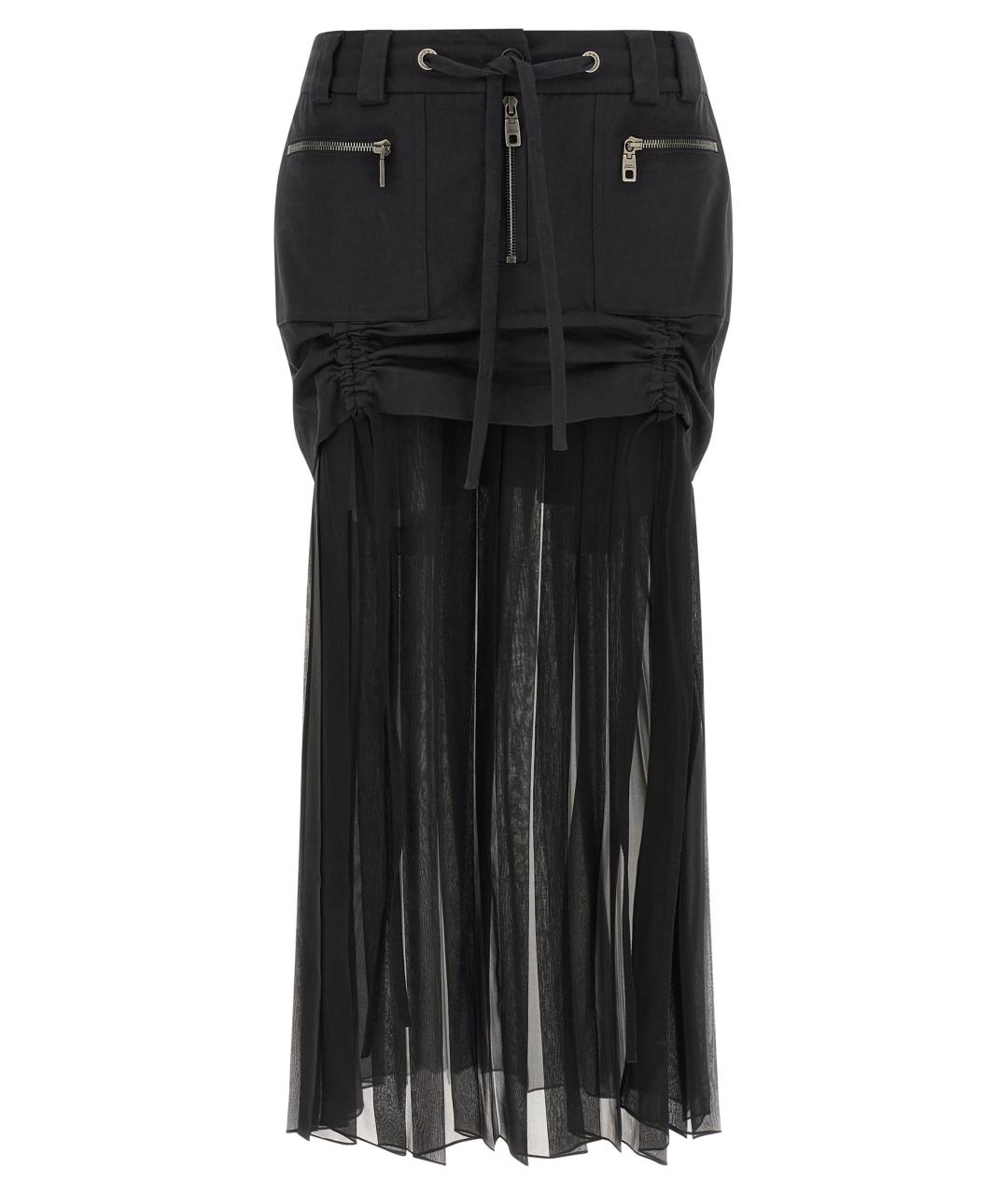 DOLCE&GABBANA Черная хлопковая юбка миди, фото 1