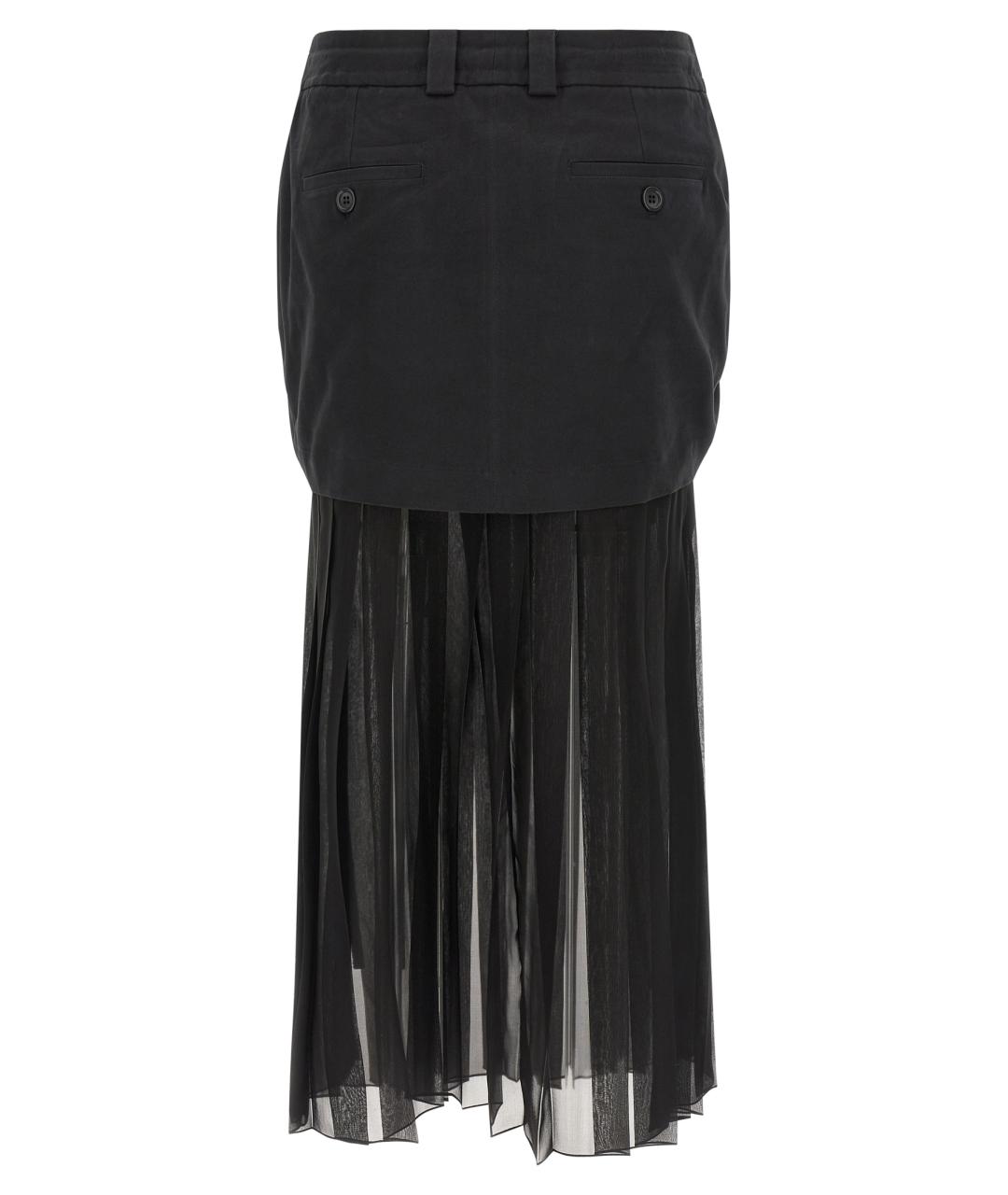 DOLCE&GABBANA Черная хлопковая юбка миди, фото 2