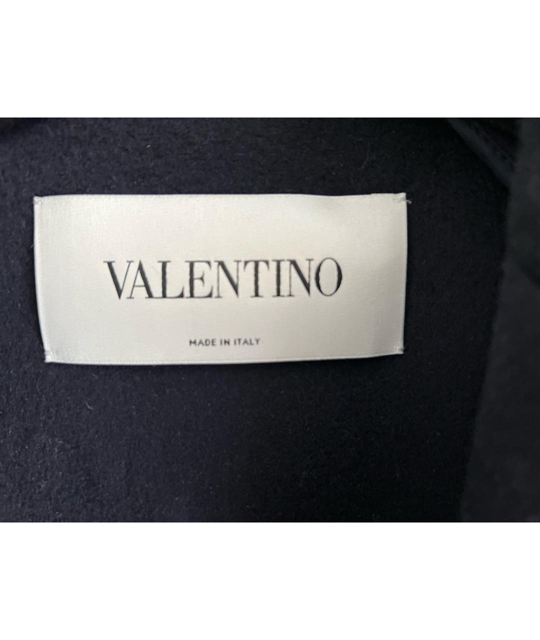 VALENTINO Темно-синее шерстяное пальто, фото 3