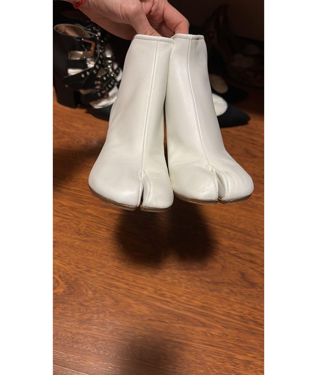 MAISON MARGIELA Белые кожаные ботильоны, фото 2