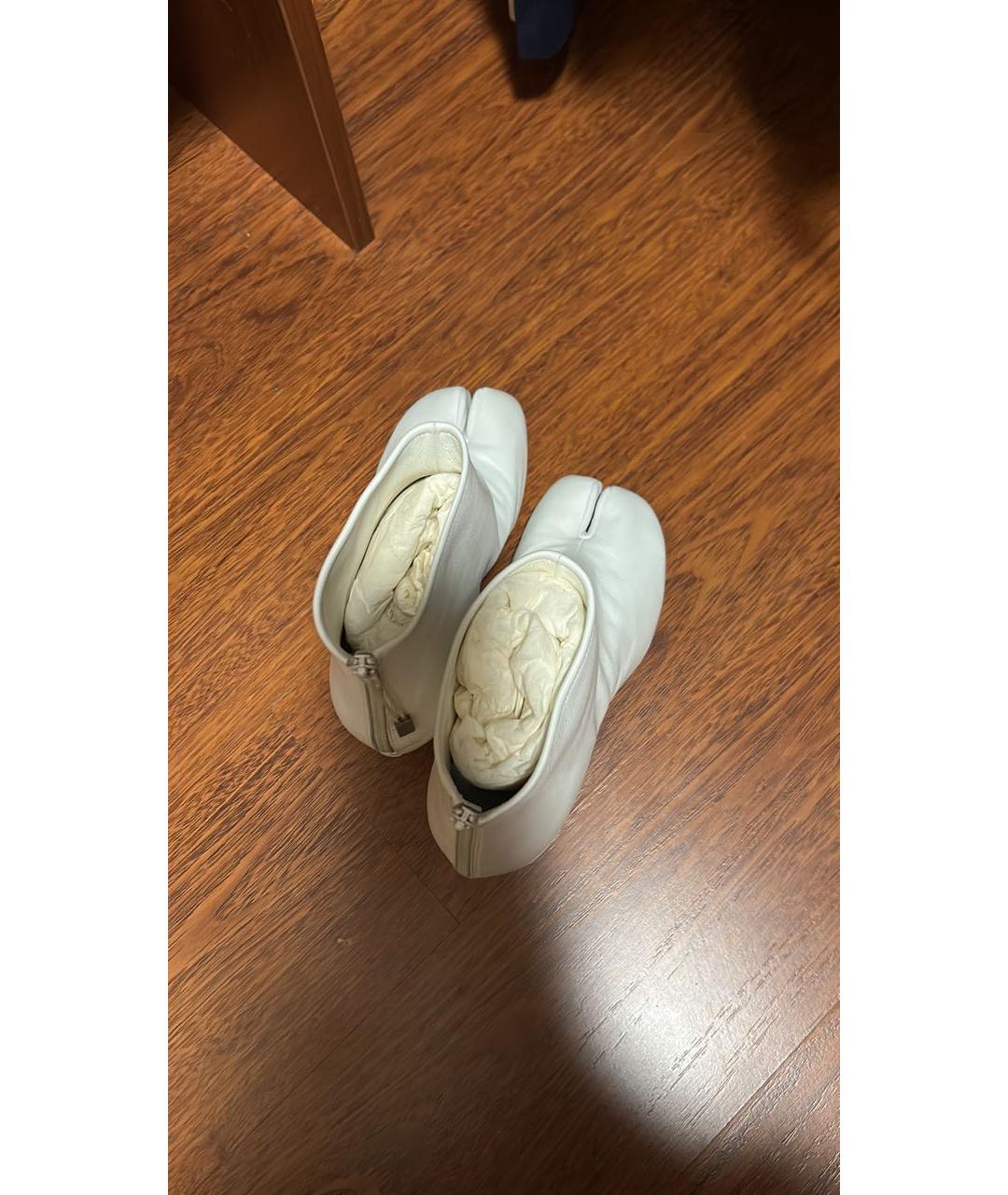 MAISON MARGIELA Белые кожаные ботильоны, фото 3