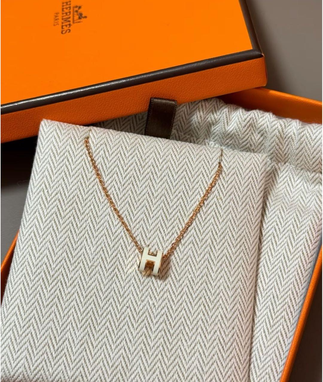 HERMES Золотая металлическая подвеска, фото 3