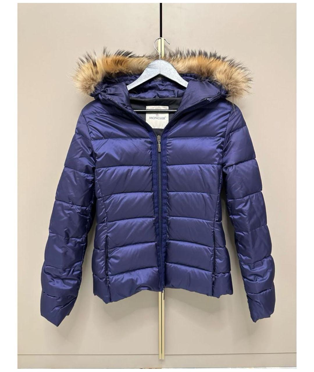 MONCLER Темно-синий пуховик, фото 5