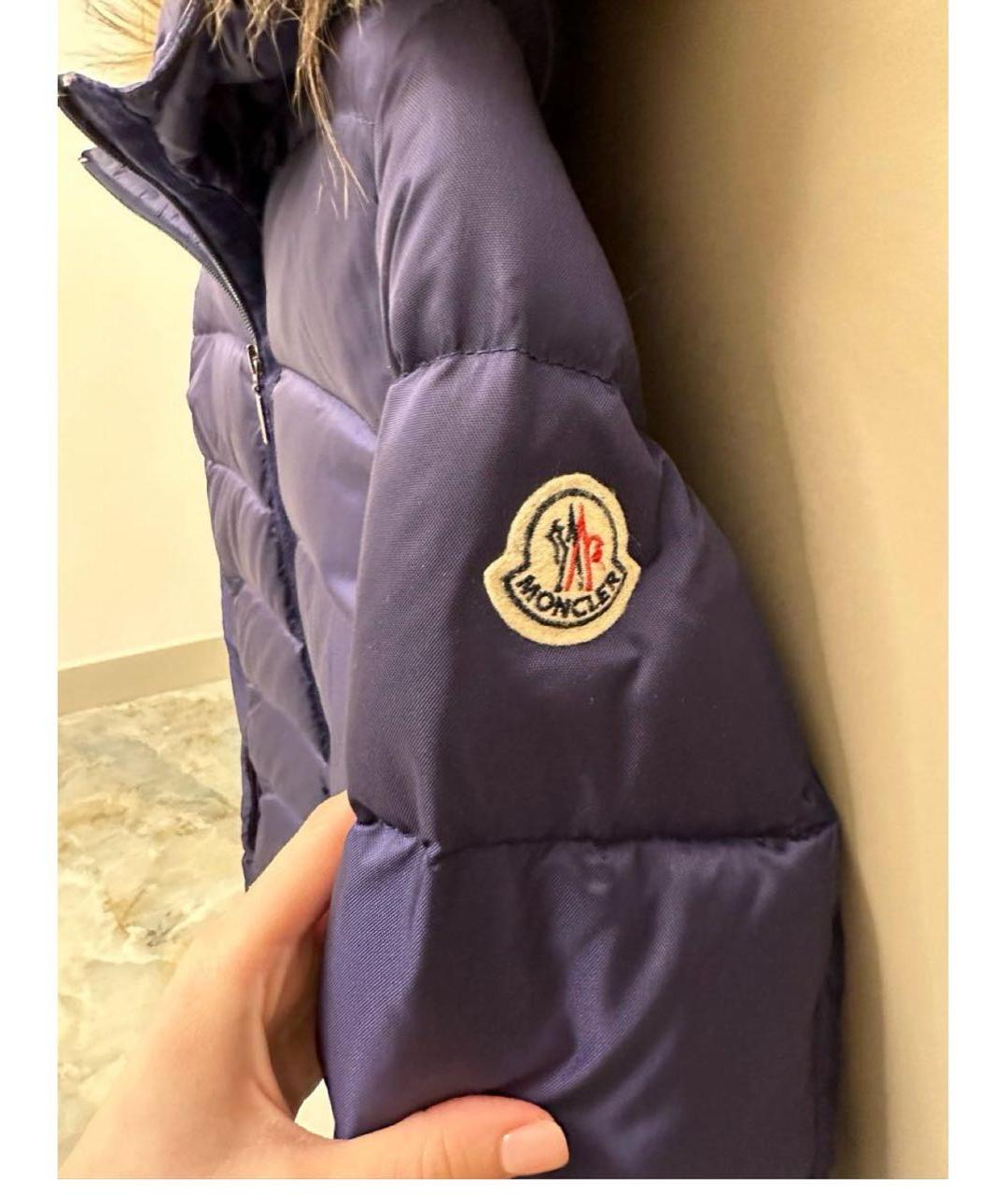 MONCLER Темно-синий пуховик, фото 4