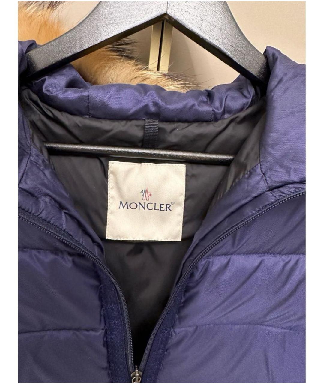 MONCLER Темно-синий пуховик, фото 3