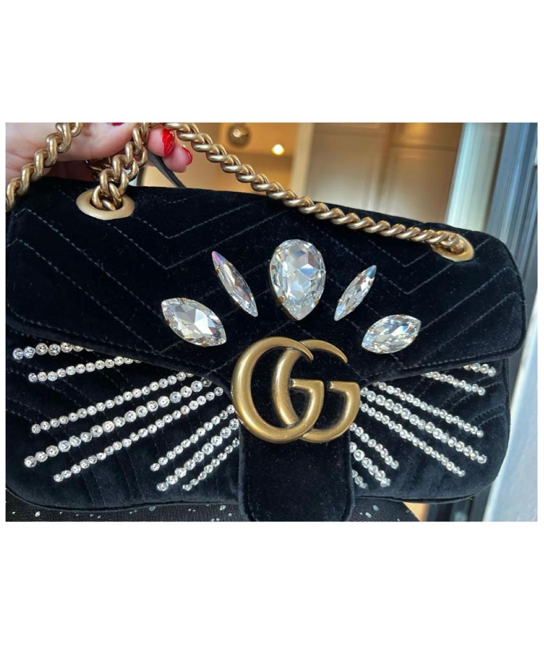 GUCCI Черная бархатная сумка через плечо, фото 7