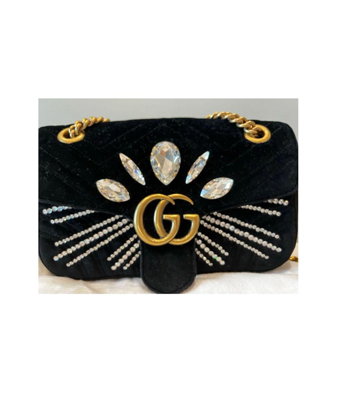 GUCCI Черная бархатная сумка через плечо, фото 2