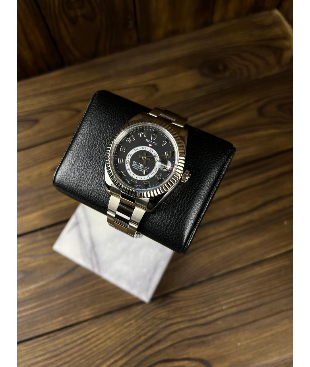 ROLEX Черные часы из белого золота, фото 2