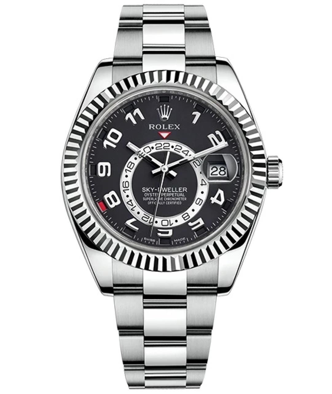 ROLEX Черные часы из белого золота, фото 1
