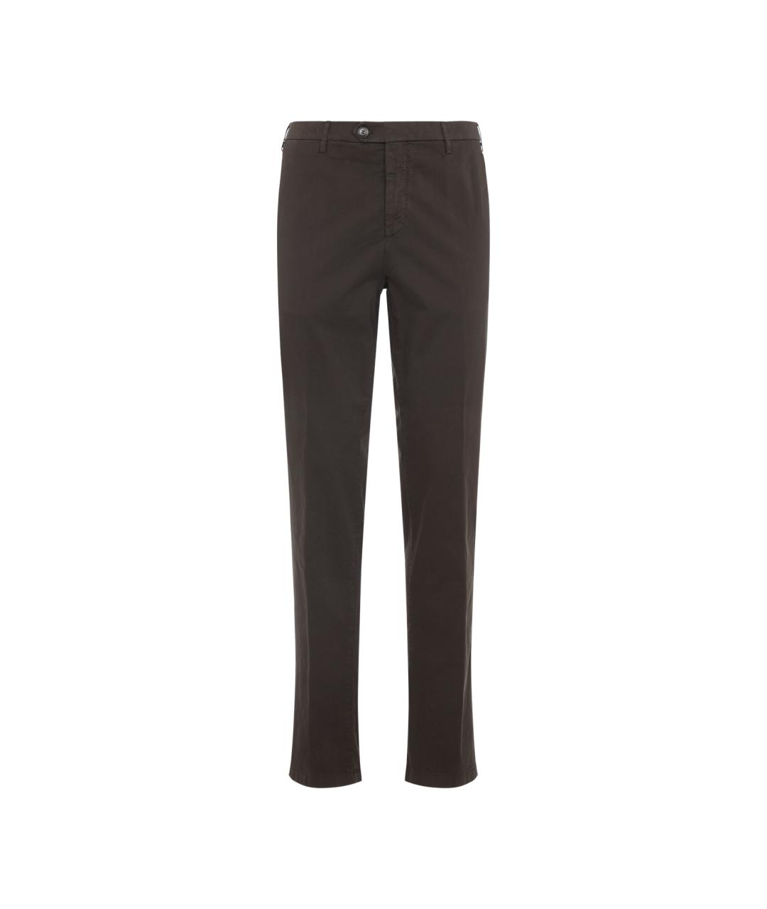 CANALI Коричневые хлопковые повседневные брюки, фото 1