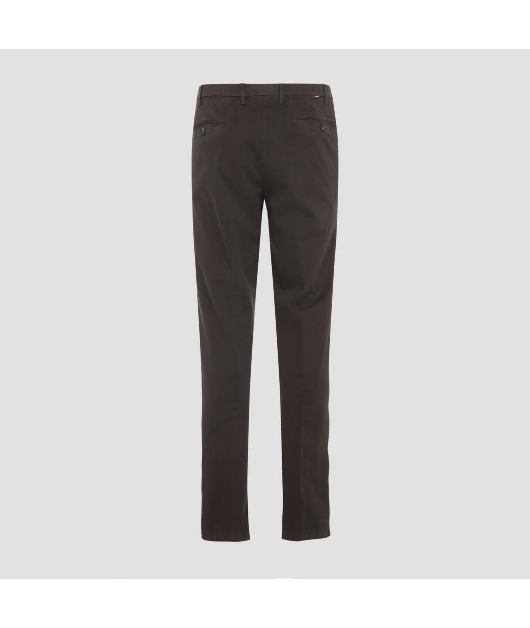 CANALI Коричневые хлопковые повседневные брюки, фото 2