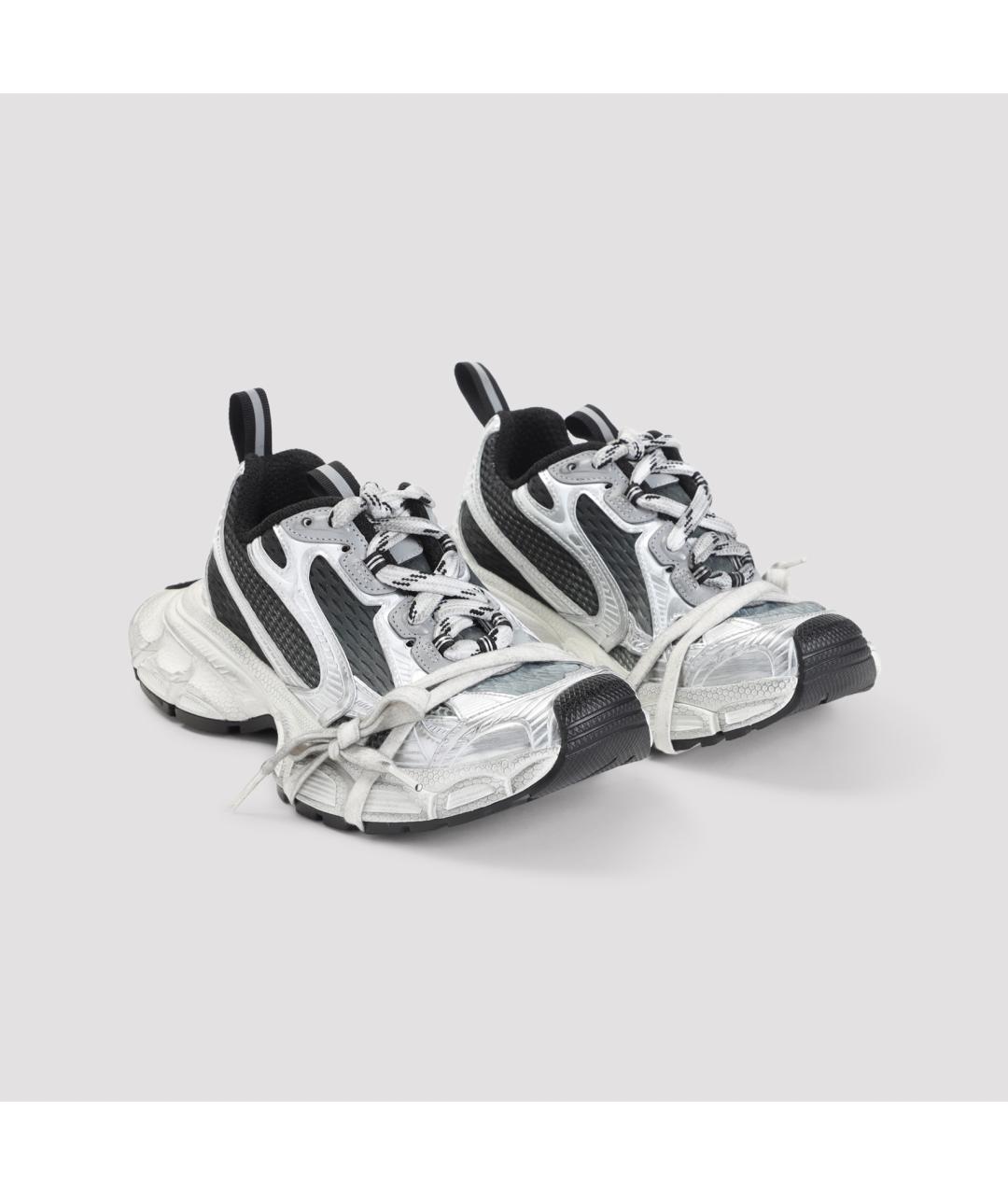 BALENCIAGA Серые кожаные кроссовки, фото 3