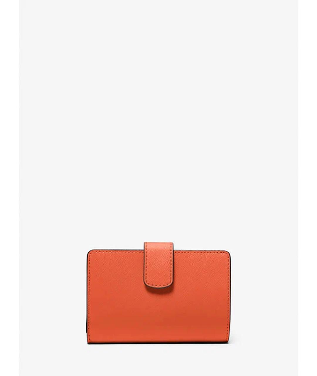 MICHAEL KORS Оранжевый кожаный кошелек, фото 3