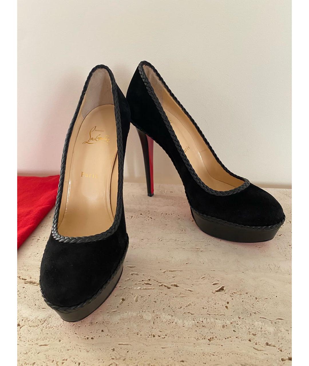 CHRISTIAN LOUBOUTIN Черные замшевые туфли, фото 2