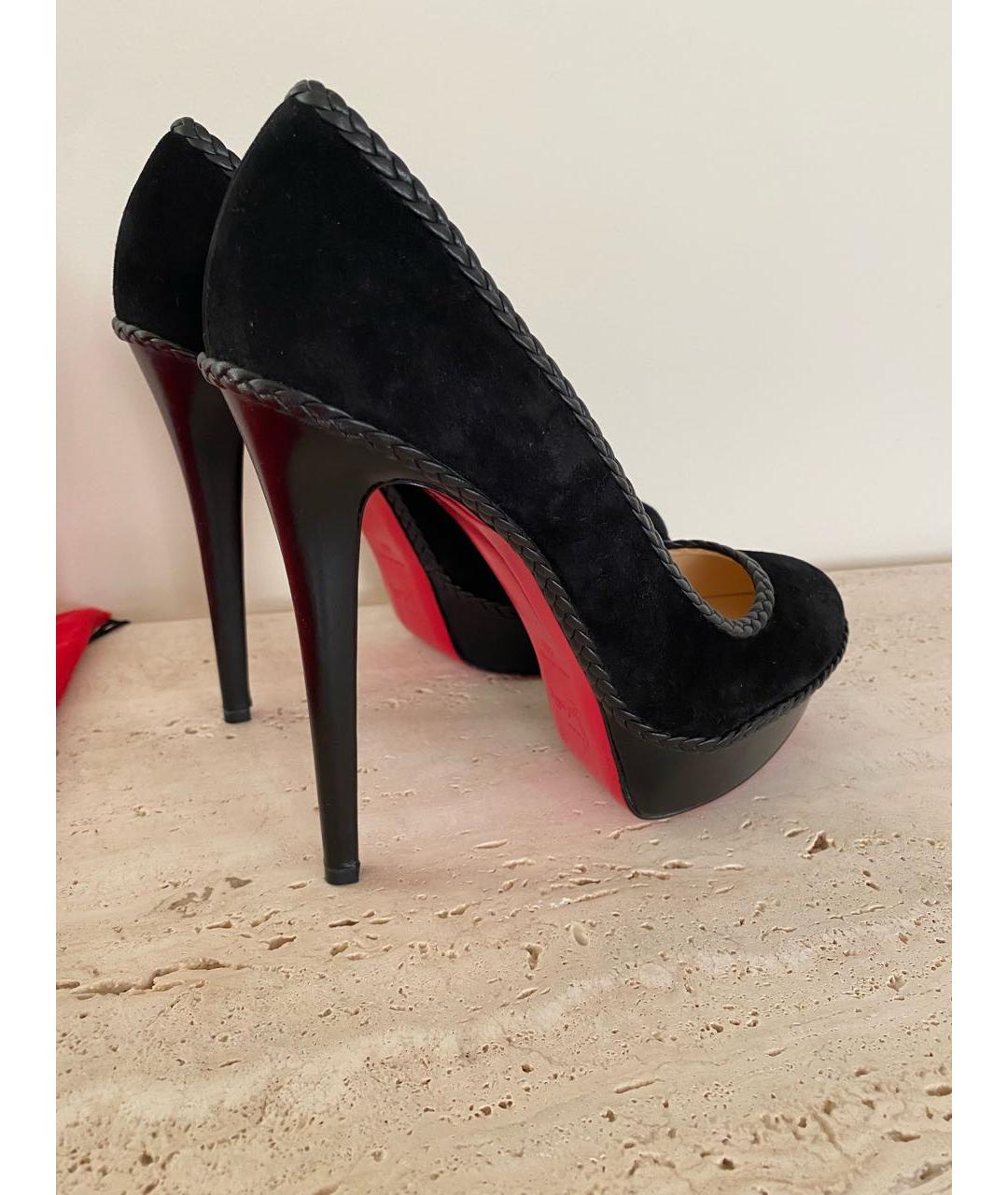 CHRISTIAN LOUBOUTIN Черные замшевые туфли, фото 8
