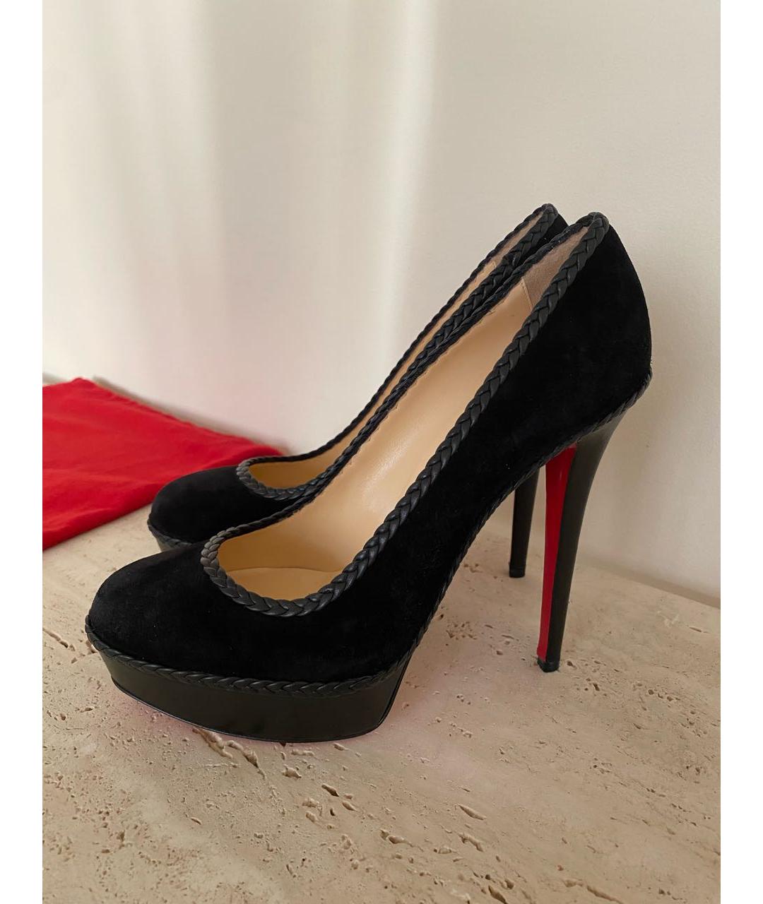CHRISTIAN LOUBOUTIN Черные замшевые туфли, фото 9