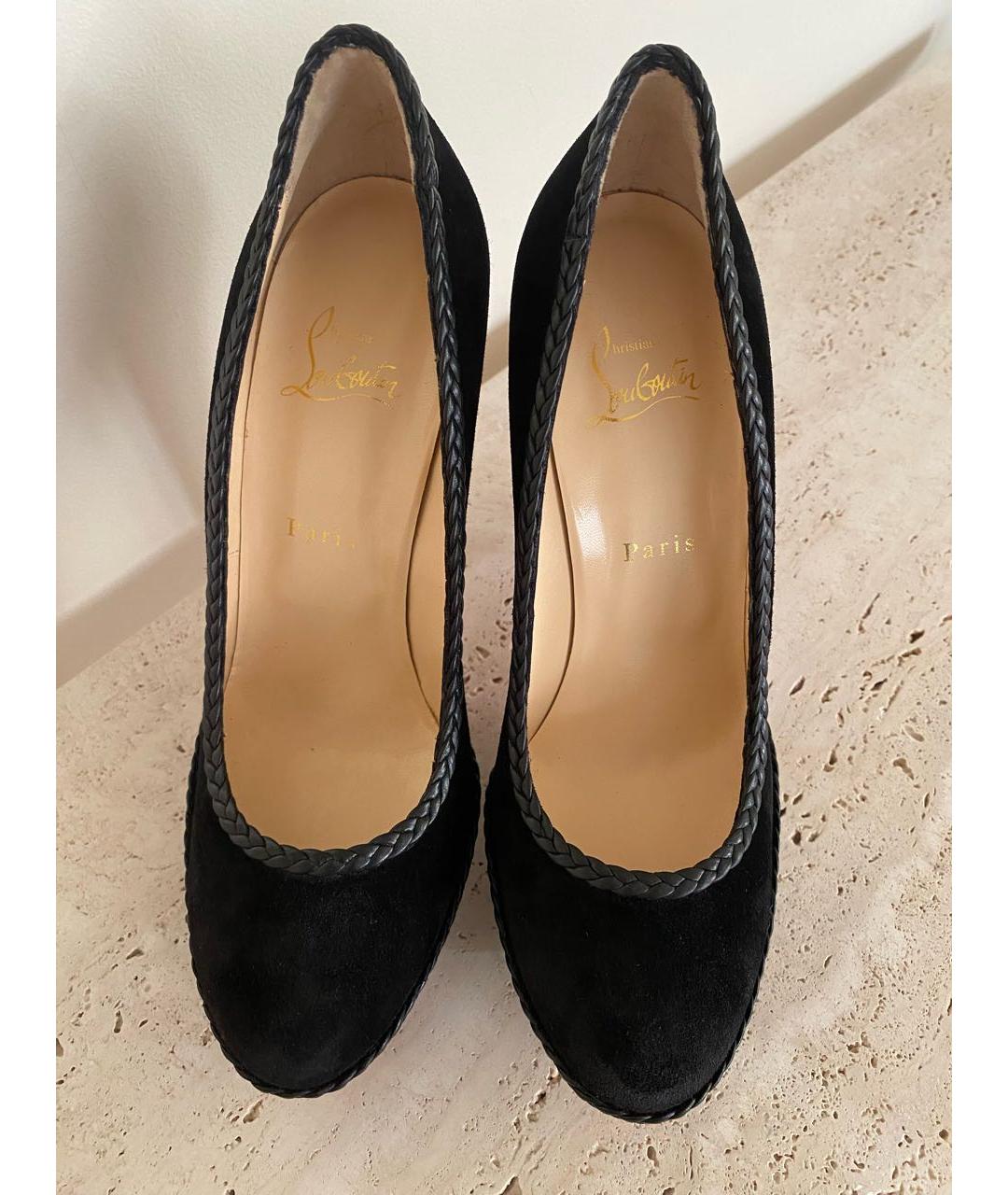 CHRISTIAN LOUBOUTIN Черные замшевые туфли, фото 3