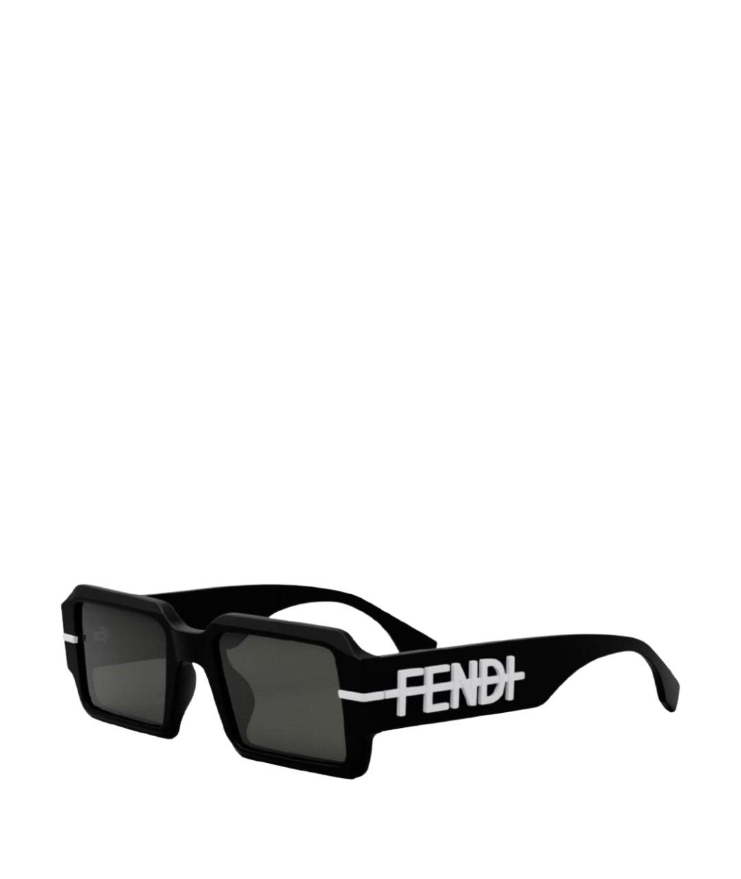 FENDI Черные пластиковые солнцезащитные очки, фото 1