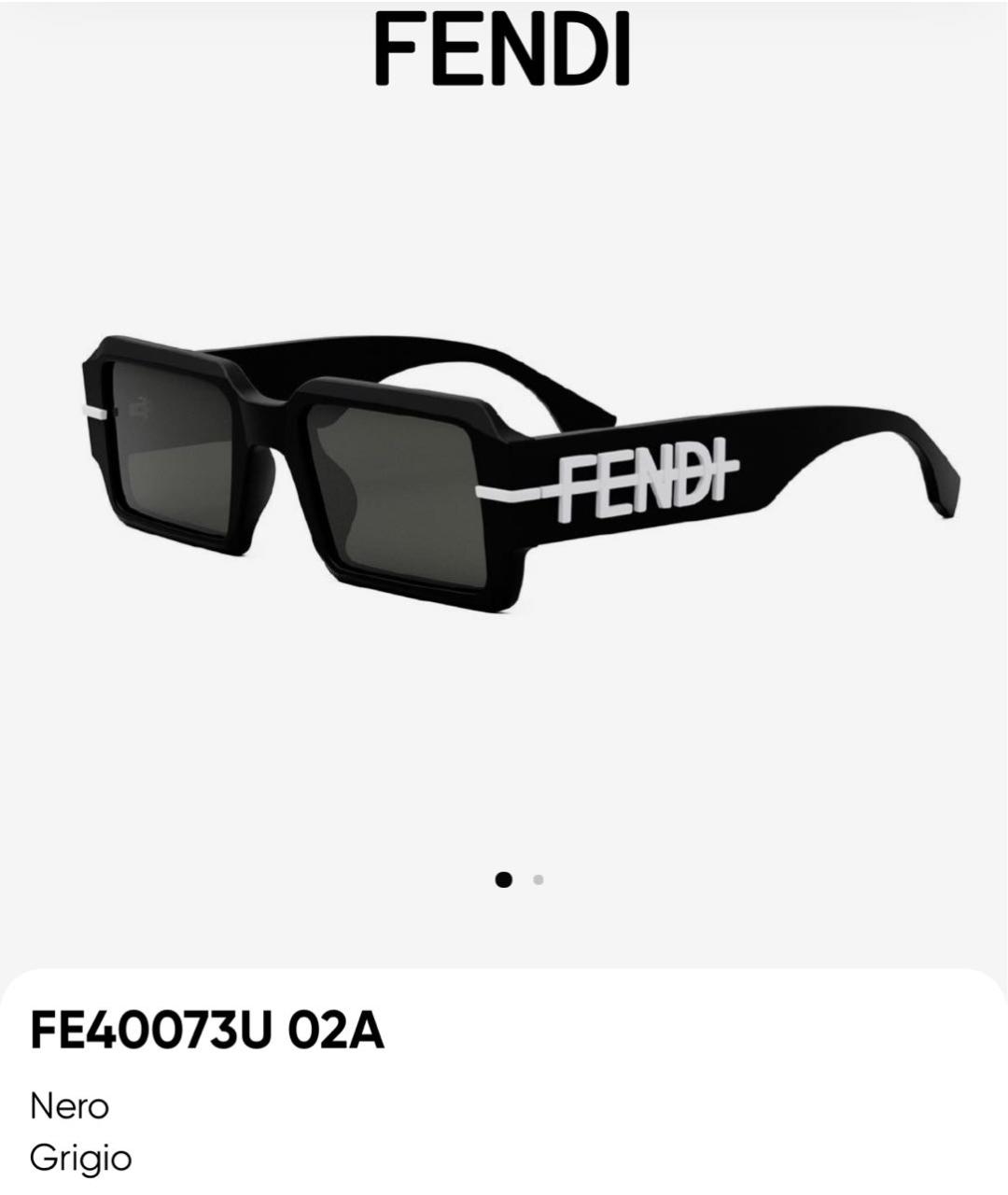FENDI Черные пластиковые солнцезащитные очки, фото 9