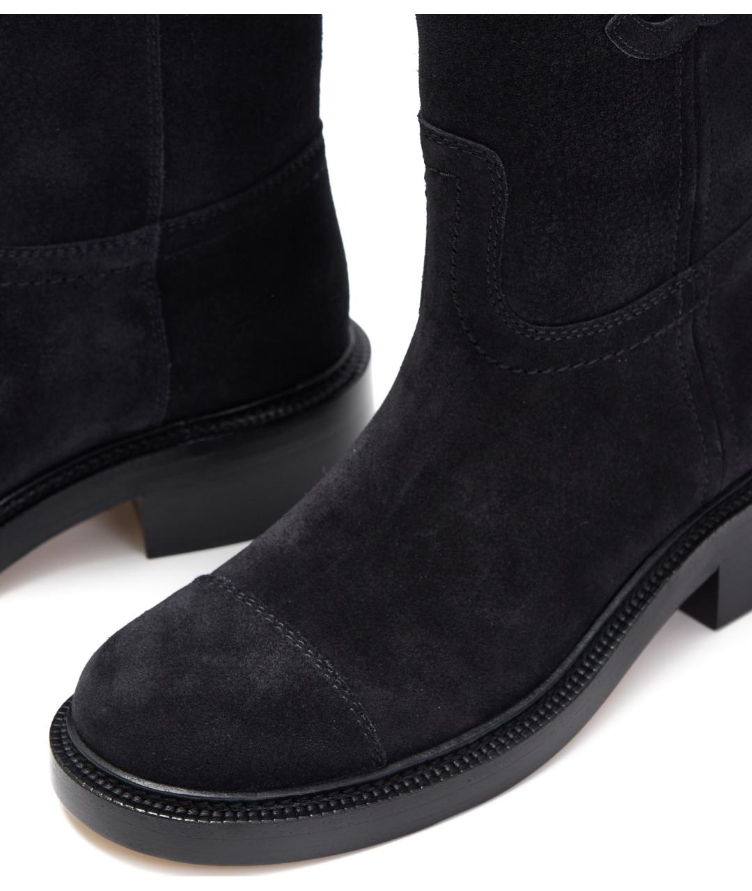 CHANEL Черные замшевые полусапоги, фото 3