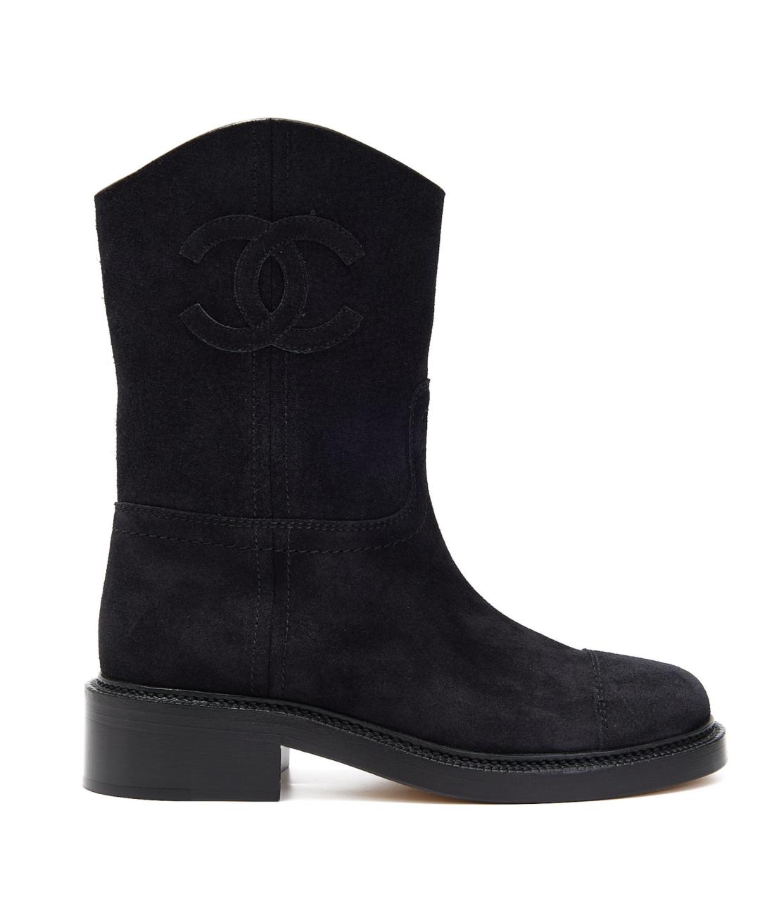 CHANEL Черные замшевые полусапоги, фото 2
