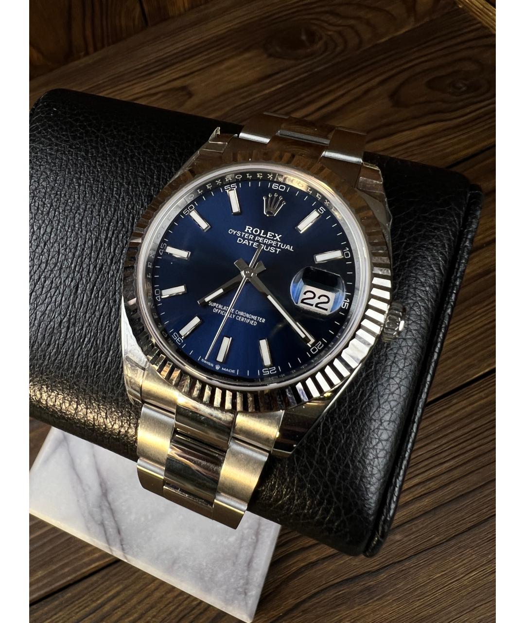 ROLEX Темно-синие часы, фото 3