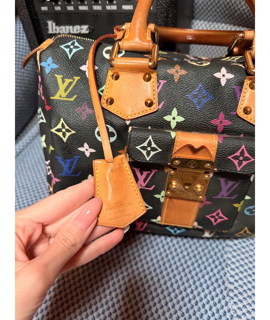 LOUIS VUITTON Кожаная сумка с короткими ручками, фото 5