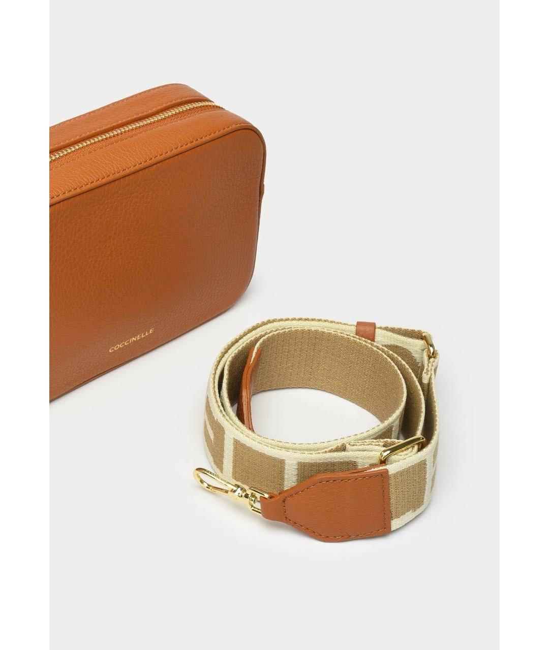 COCCINELLE Коричневая кожаная сумка через плечо, фото 6