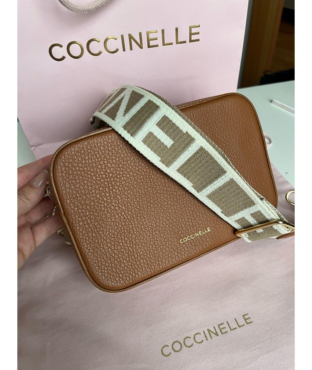 COCCINELLE Коричневая кожаная сумка через плечо, фото 2