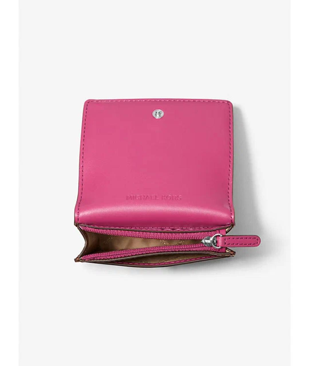MICHAEL KORS Фуксия кожаный кошелек, фото 2