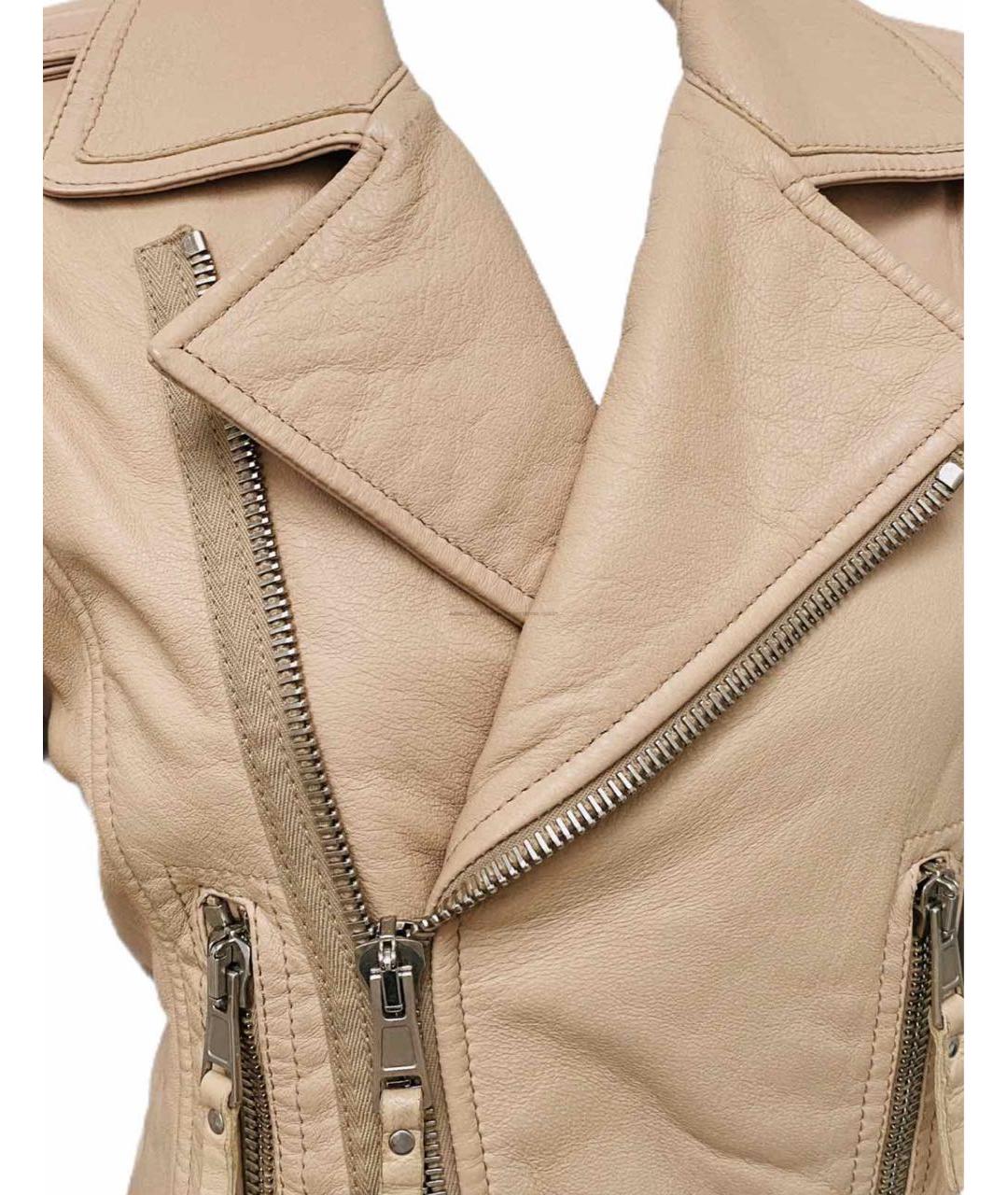 BALENCIAGA Бежевая кожаная куртка, фото 3