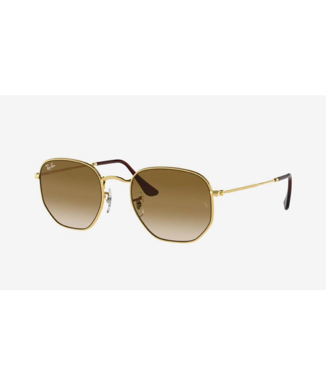 RAY BAN Коричневые металлические солнцезащитные очки, фото 2