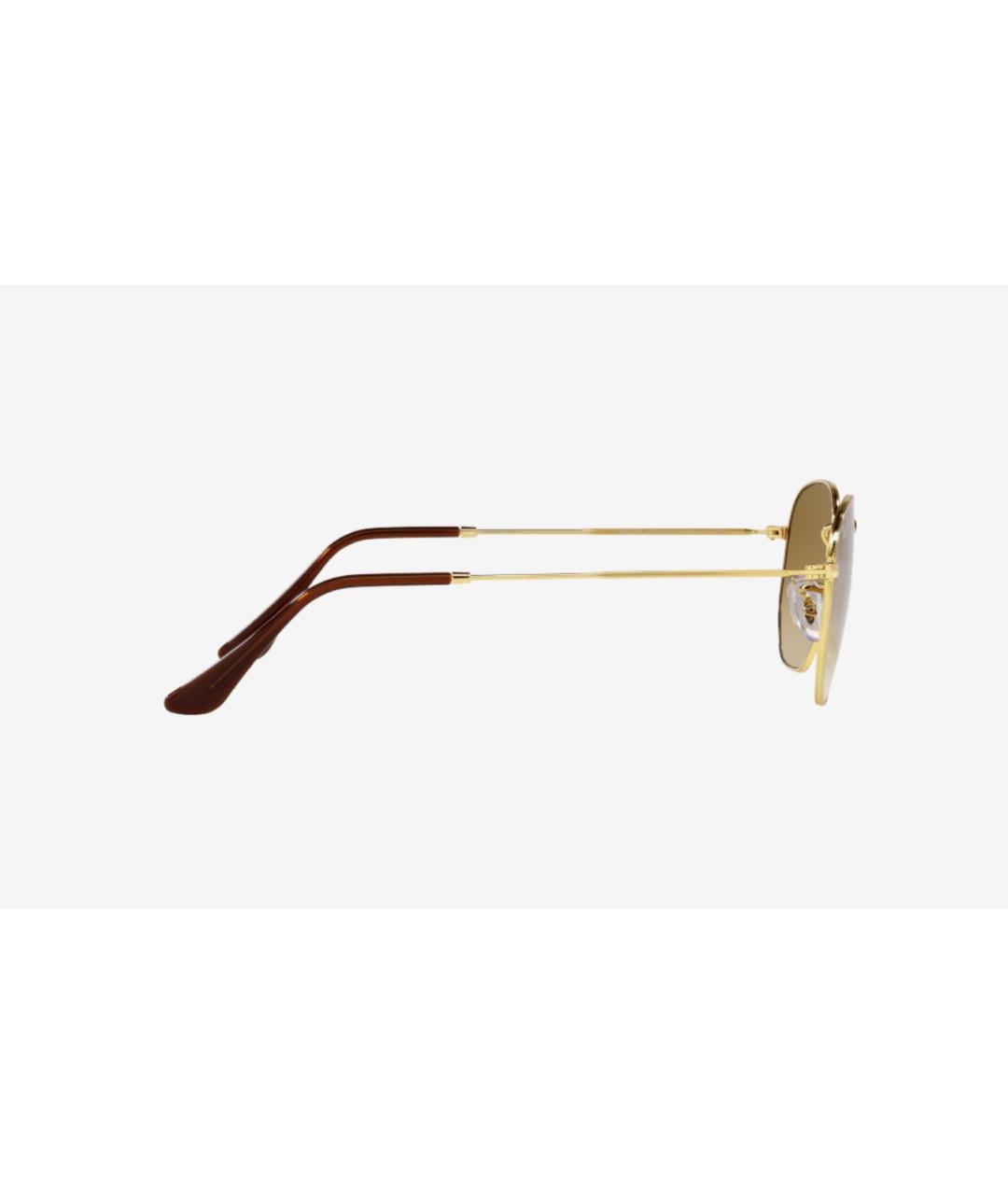 RAY BAN Коричневые металлические солнцезащитные очки, фото 3