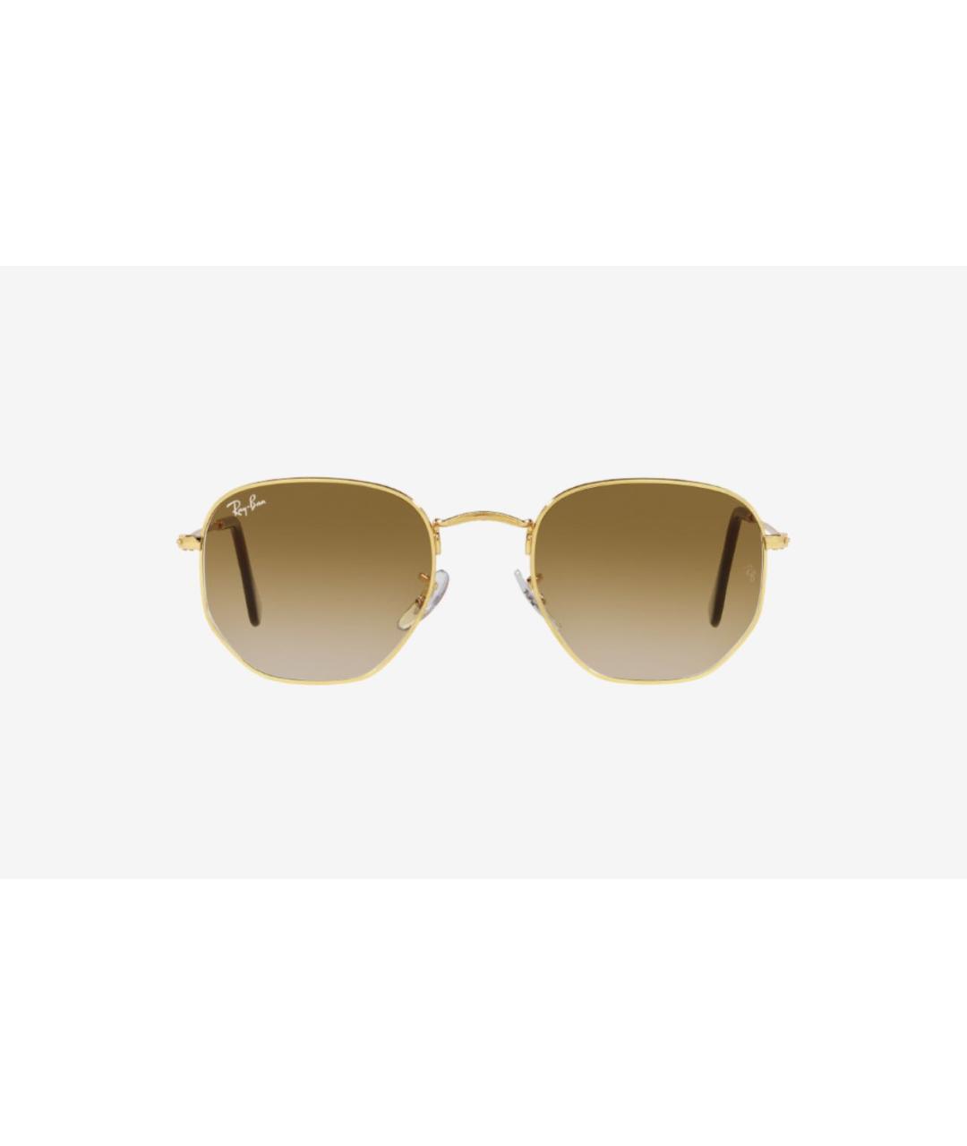 RAY BAN Коричневые металлические солнцезащитные очки, фото 5