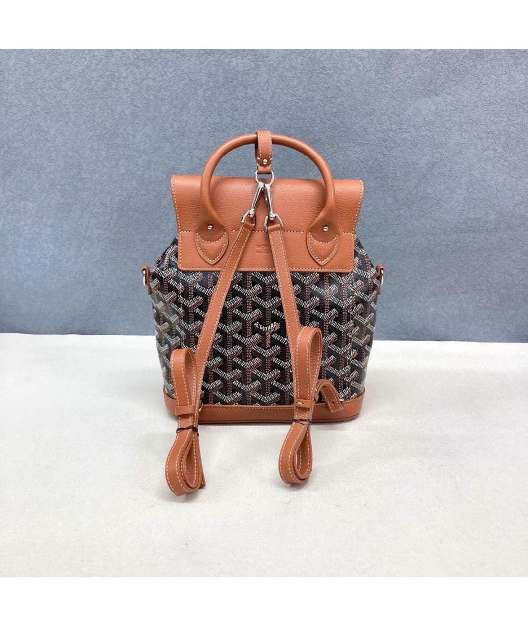 GOYARD Коричневый кожаный рюкзак, фото 2