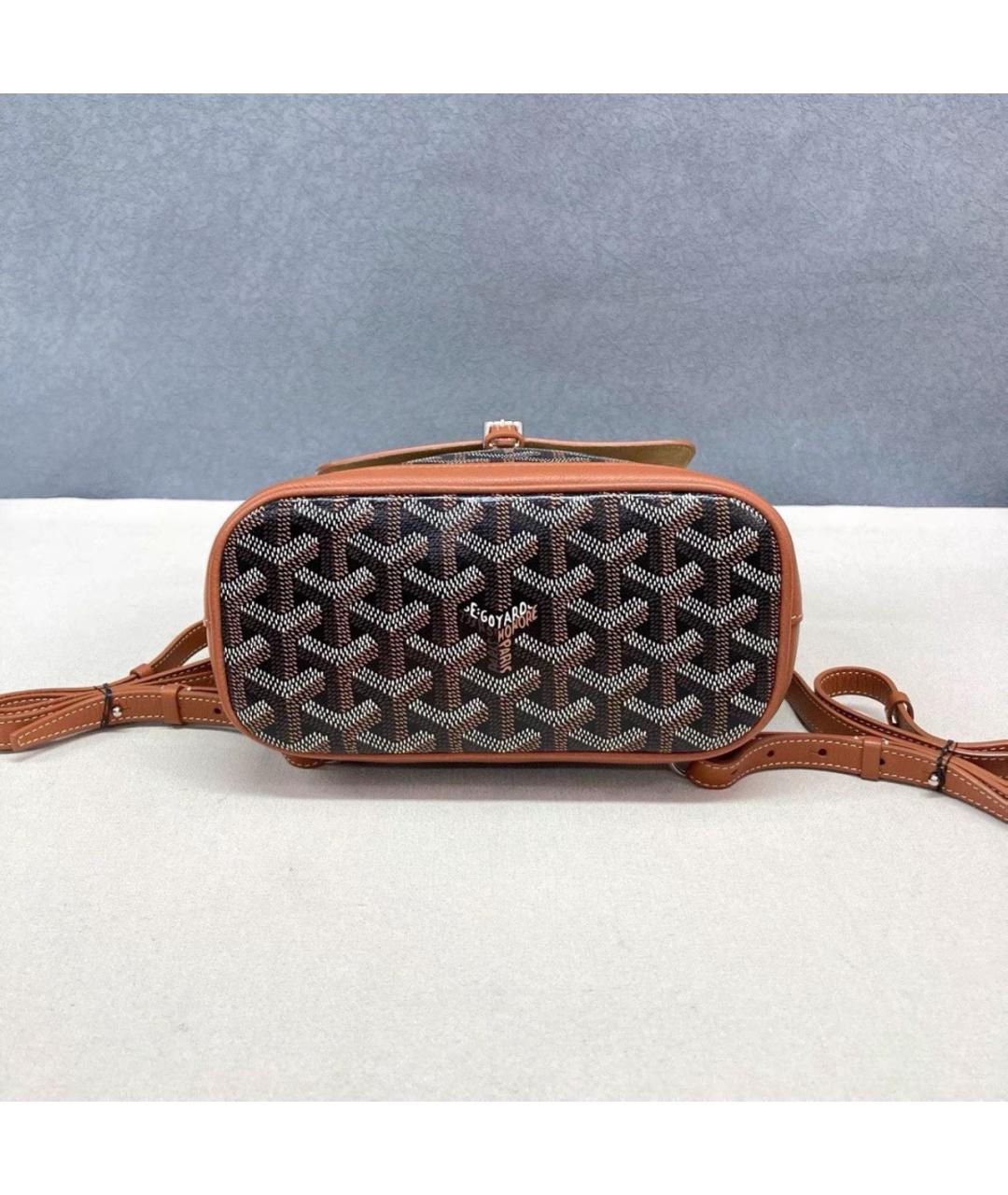 GOYARD Коричневый кожаный рюкзак, фото 6