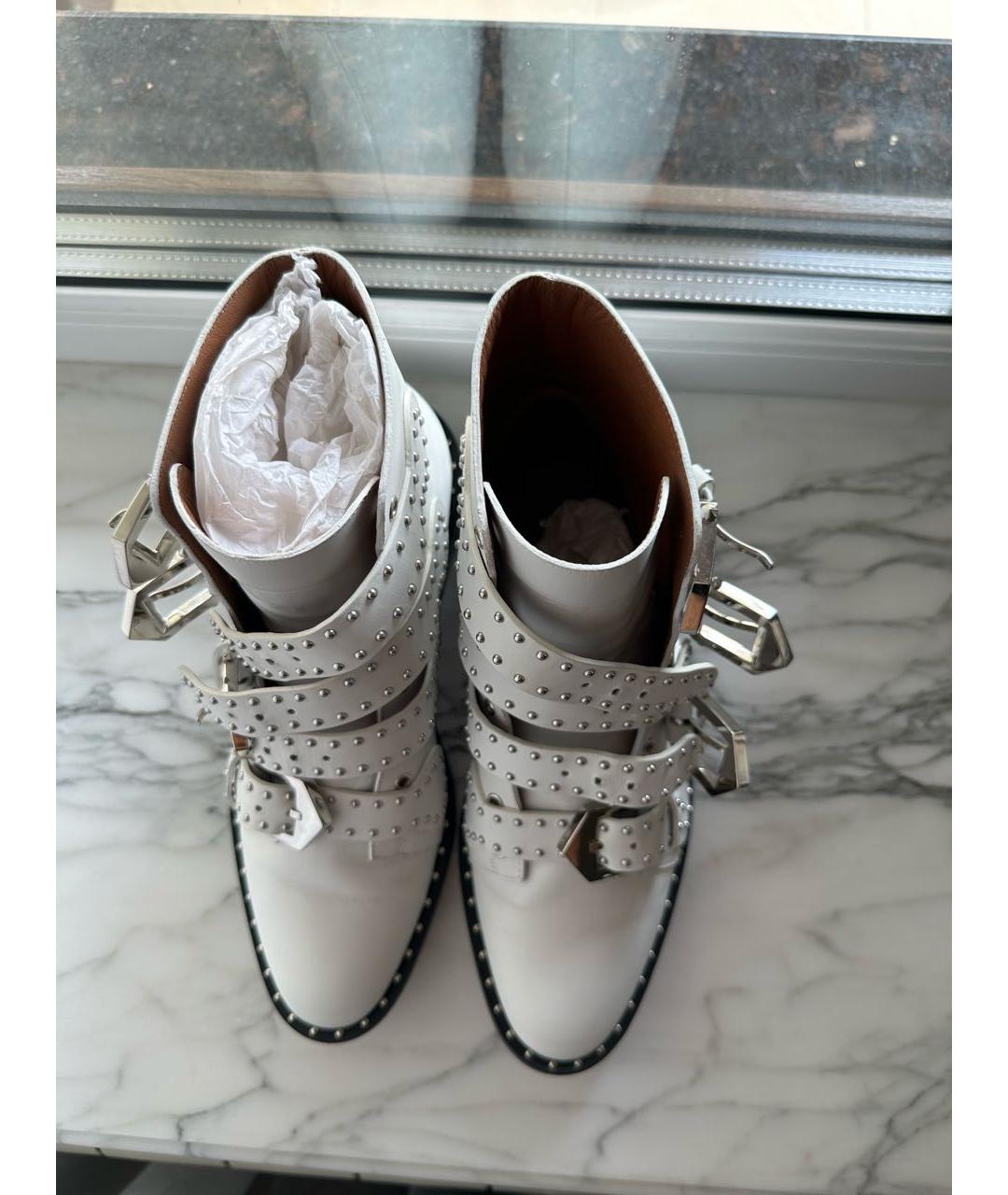 GIVENCHY Белые кожаные полусапоги, фото 3