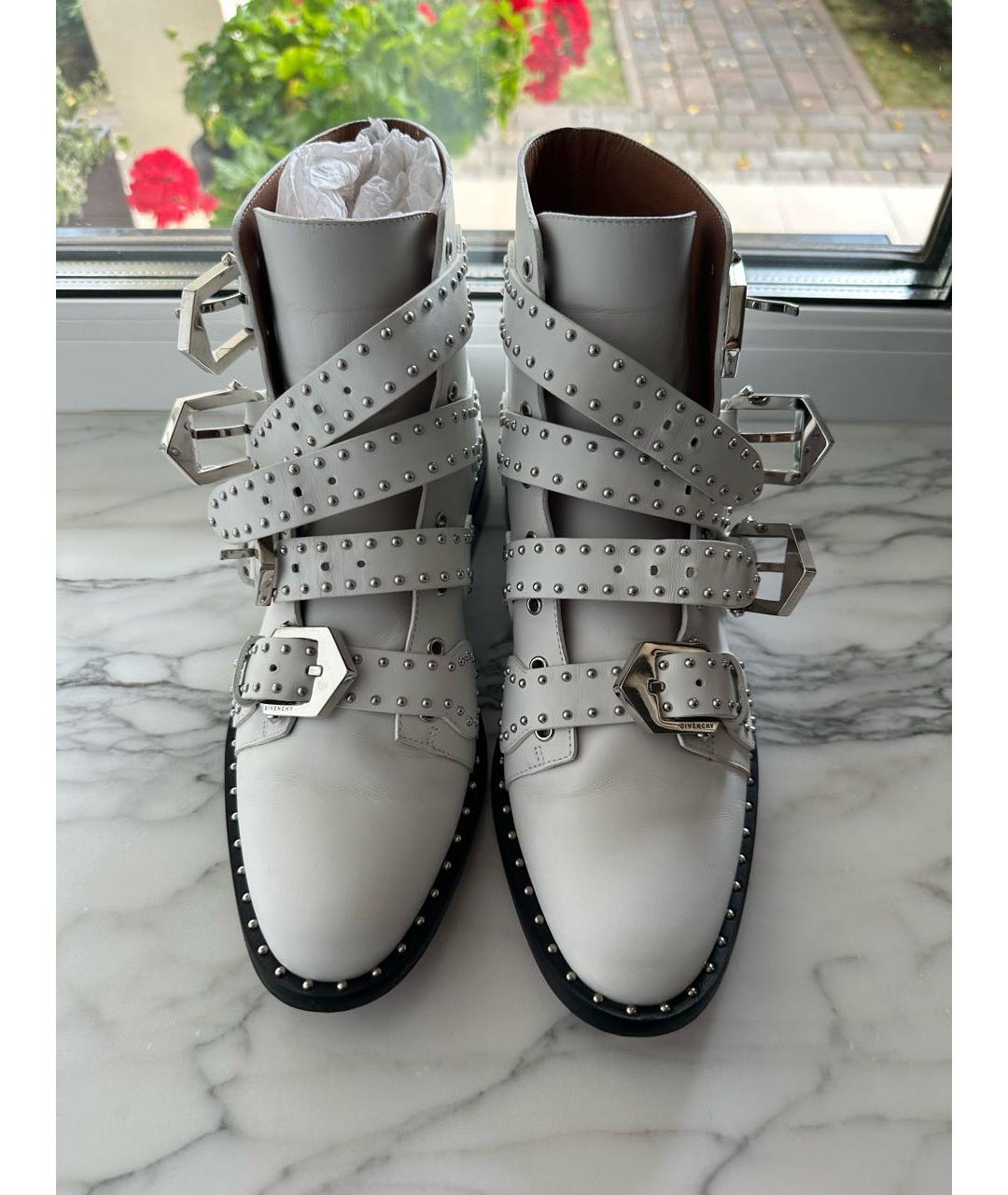GIVENCHY Белые кожаные полусапоги, фото 2