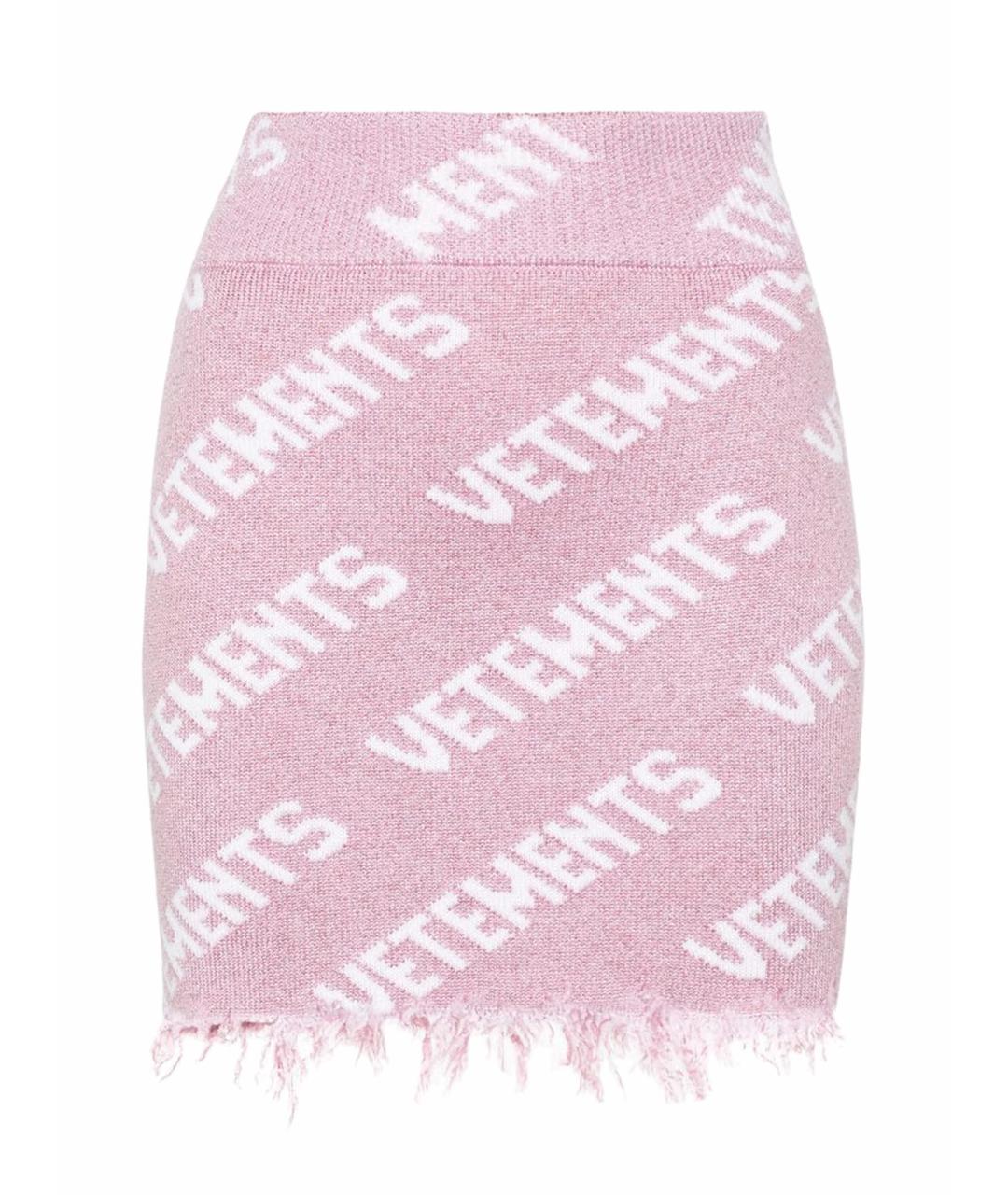 VETEMENTS Розовая шерстяная юбка мини, фото 1
