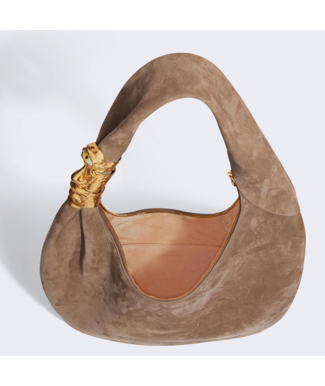 SCHIAPARELLI Коричневая кожаная сумка с короткими ручками, фото 5