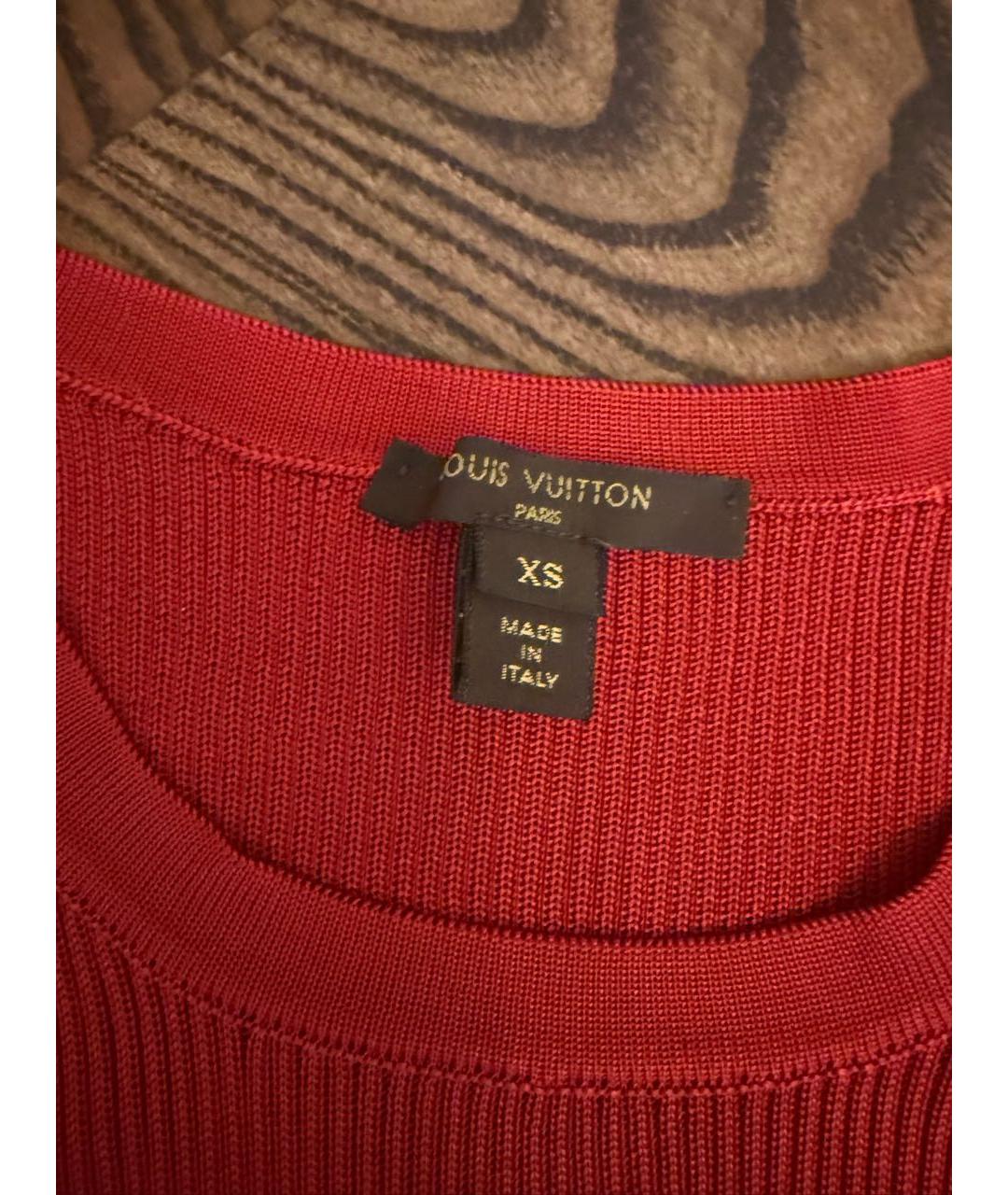 LOUIS VUITTON Бордовая шелковая футболка, фото 2